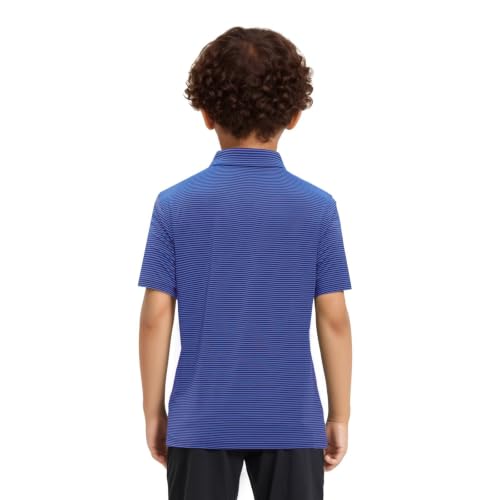 Image of Mens Golf Shirt Moisture Wicking Dry Fit Performance Sport Short Sleeve Striped Golf Polo Shirts for Men