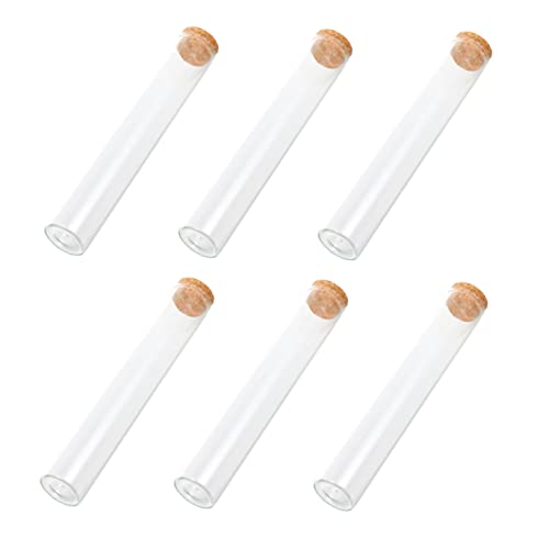 Homoyoyo 6Piezas Borosilicato Con Tapón De Organizador De Almacenamiento Para Experimentos Científicos y Conservación
