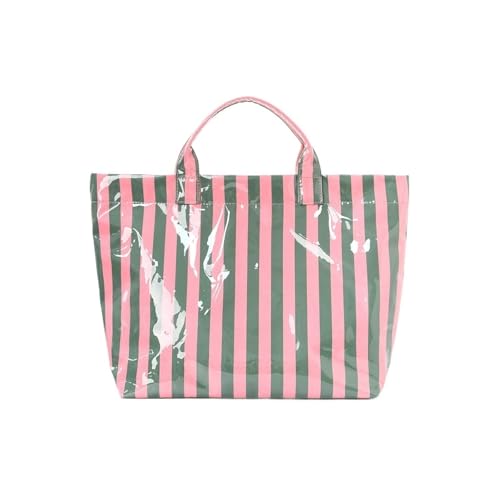 Bolso tote a rayas, ligero y de gran capacidad miniatura 1