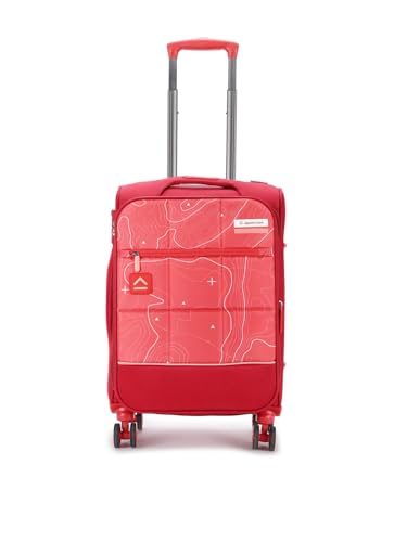 Image of uppercase Topo Celeb Soft Luggage Set of 3 (Small, Medium, Large) - Red Sustainable Eco-Soft Trolley Bags, 8-Wheel Spinner Suitcases with TSA Lock & Laundry Compartment.