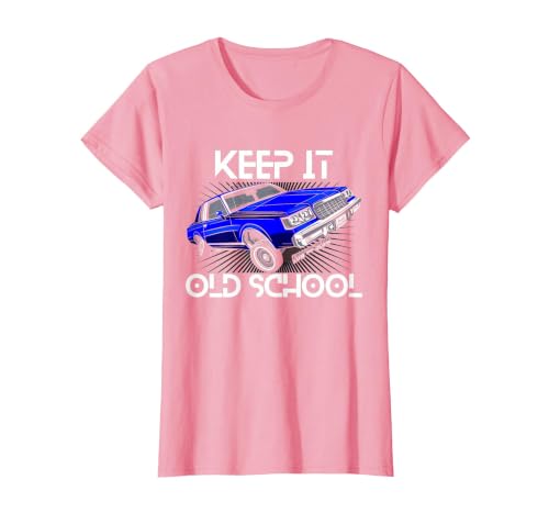 Keep It Old School Lowrider Car Chicano Low & Slow Oldies T-Shirt, Women, Pink, 3X-Large