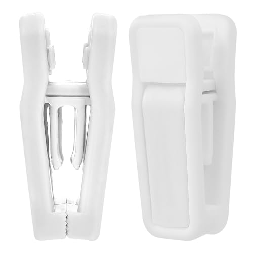 CACASO 50 Pcs Hanger Clips for Hangers,Plastic Baby Hanger Clips,White Finger Clips,Pant Hangers Clips,Strong Pinch Grip Clips for Skirt Pants Clothes Hangers (White)