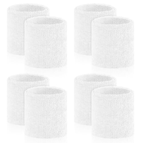 Image of 8 Pack Wrist Sweat Bands for Men Women, Absorbent Sports Wristband