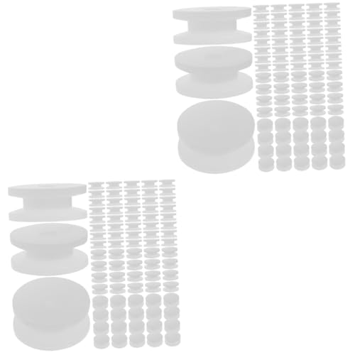 VICASKY 2sets Belt Wheel Plastic Mini Gear DIY Model Toy Wheel Mute Pulley for Car Plane 100pcs*2