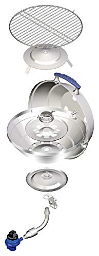 Magma Marine Kettle3 Portable Gas Grill and Stove - Stainless Steel BBQ with Electronic Ignition for Boats - Wind-Resistant Design, Safe Propane Connection, Stay Cool Handle - 15" Diameter