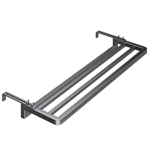 HEIBTENY Toallero de radiador de 40 cm, soporte colgante de acero al carbono para radiadores de calefacción, ahorro de espacio, almacenamiento de toallas de baño y albornoz (negro)