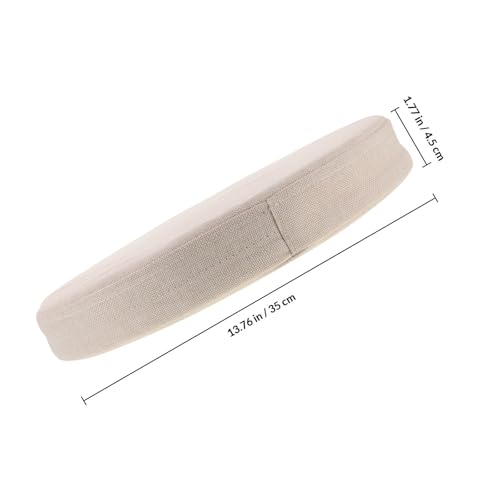 Cojín redondo de lino beige para silla de ratán con soporte suave 3
