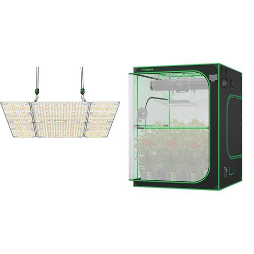 Image of VIVOSUN LumaLight 400W LED Grow Light and P558 60 inchx60 inchx80 inch PRO Grow Tent, with Thick 1 inch Poles, Strengthened High Reflective Mylar Oxford Fabric
