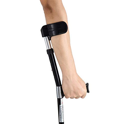 Laski kule na przedramię (1 para), ergonomiczne kule ze stopu aluminium, lekkie i łatwe do przenoszenia kule na łokcie, regulowane w 10 krokach, odpowiednie do różnych wysokości