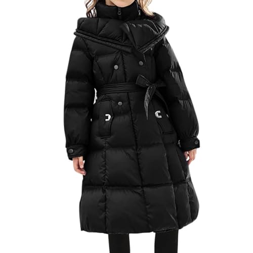 Girl Winter Dress Coats Zipper Thickened Mid Length Down Parka Heavy Puffer Jacket Warm Outwewear 5-16 Years