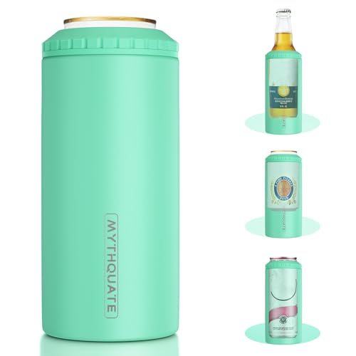 Image of 3 in 1 Slim Can Cooler for 12 OZ Skinny Can, Regular Can & Beer Bottle - Keep Cold for 6 Hours - Double Walled Insulated Stainless Steel Vacuum Beverage Can Insulator