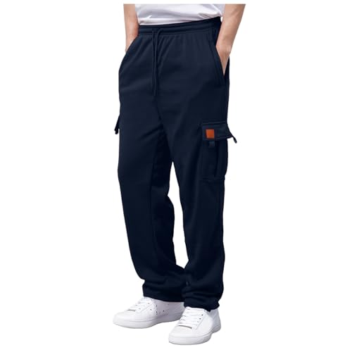 Men Sweatpants Baggy Casual Work Hiking Cargo Sweatpants Jogger Trousers Fit Sports Outdoor with Pockets