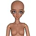 Proudoll 1/3 BJD Doll Tan Skin Customized Black Doll Body 60cm 24Inch Hand Painted Movable Ball Jointed SD Dolls PVC DIY (Ada)