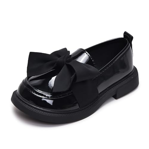 Image of Toddler Girl's Dress Shoes Comfort Bowtie Princess Oxford Style School Uniform Shoes Loafer Flats