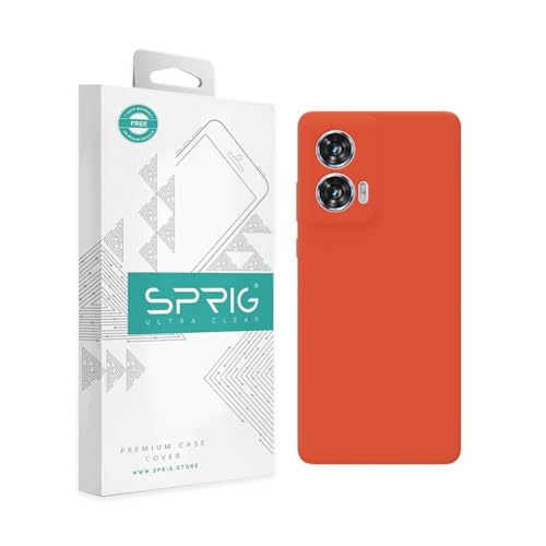 Image of SPRIG Compatible with Moto Edge 50 Fusion Premium SilkTone (Liquid Silicone) Back Cover Drop Tested Shock Proof Mobile Case for Men, Women, Boys and Girls with Camera Protection (Orange)