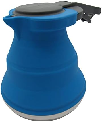 Collapsible Camping Kettle 1.5L (Travel Portable Small Campervan Folding Gas Silicone Fold Up)