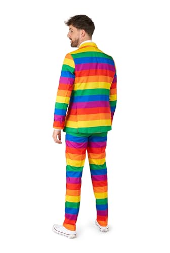 Suitmeister Men's Suit - Rainbow 2pc Outfit for Pride & Party Slim Fit3