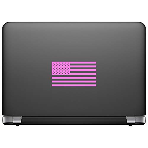 Image of American US Flag [Pick Color /Size] Vinyl Decal Sticker for Laptop /Car /Truck /Window /Bumper (10in x 5.5in, Matte Pink)
