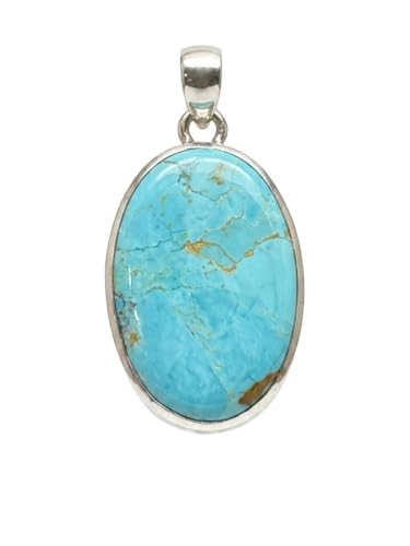 Natural Rocks by Kala Blue Mohave Turquoise 925 Solid Sterling Silver Pendant 40mm