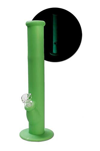 bong-discount Wasserpfeife, SILIKON-Bong, EIS-Bong Pop Silicon 'Glow Colors Glow' | 35 cm, NS 19 (18,8mm), NS 14 (14,5mm…