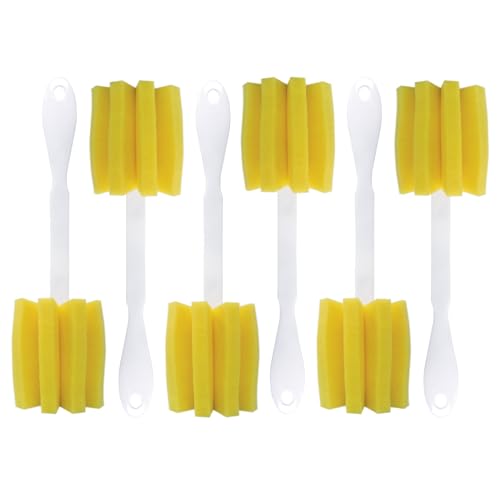LOLA Glass & Jar Sponge Brush, Star Shaped, 6 Pack, Foam Material, Dishwasher Safe, Non-Scratch, Perfect for Glasses, Mugs, Bottles
