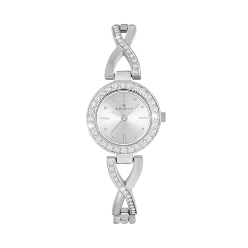 Montre femme argentée Spirit à quartz analogique avec bracelet croisé