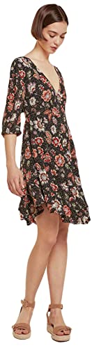 Springfield Vestido Corto Asimetrico para Mujer, Negro, M