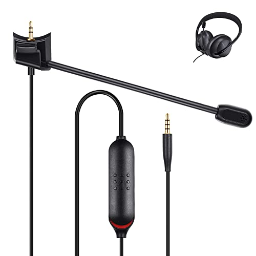 Detachable Mic Replacement Boom Microphone Cable Audio Cord Compatible with Bose QuietComfort 35 (QC35) & Quiet Comfort 35 II (QC35 II) Headphones with Mute Switch for PC, Laptop, PS4, PS5, Xbox One