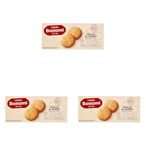 Forno Bonomi Frolle al burro. Frollini al burro ideali per uno spuntino gustoso. Provali con il latte o con il caffè oppure assaporali singolarmente. Confezione da 450g