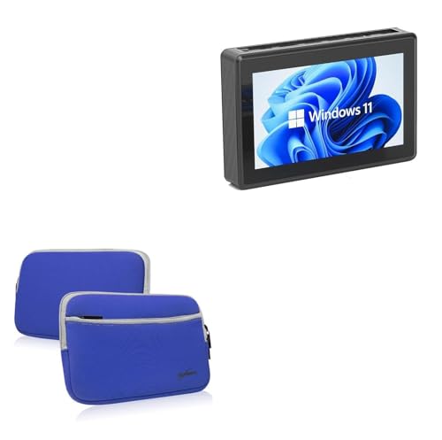 BoxWave Case Compatible with HEIGAOLA Mini PC Windows 11 PRO Intel N5095 (5.5 in) - SoftSuit with Pocket, Soft Pouch Neoprene Cover Sleeve Zipper Pocket - Super Blue