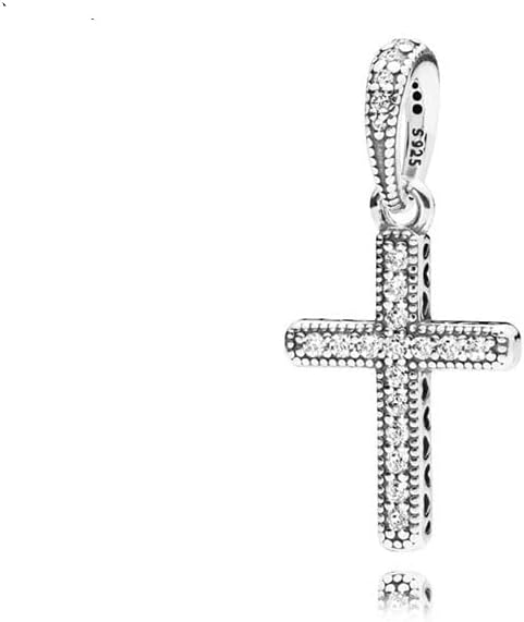 Sparkling Cross Pendant Charm 925 Sterling Silver Pendant,Jewelry Beads Gifts for Women Bracelet&Necklace A0134 - Image 2
