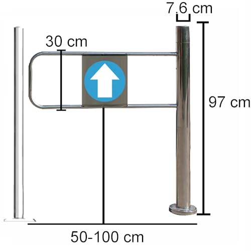 Porte d'accès à fermeture unidirectionnelle en inox pour supermarché - 4