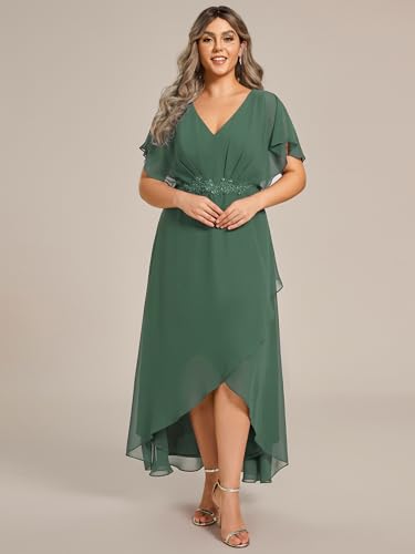 Ever-Pretty Women's Plus V Neck Applique Short Sleeves Maxi Formal Wedding Guest Dress4