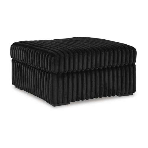 Image of Signature Design by Ashley Midnight-Madness Casual Upholstered Oversized Accent Ottoman, Black