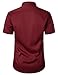JEMITOP Men's Short Sleeve Dress Shirts Casual Business Formal Slim Fit Stretch Wrinkle Free Button Down Shirt Burgundy XL
