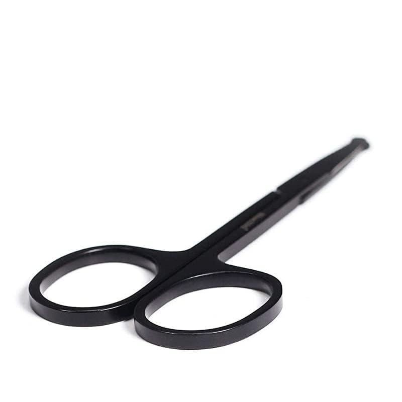 SWASCO Nose Hair and Eyebrows Hair Cutting Curved Grooming Scissor | Precision Curved Blade Scissor for Beard, Mustache & Facial Hair| Blunt Round Tip Safely Non-Rusting Nasal Scissors | Silver 4