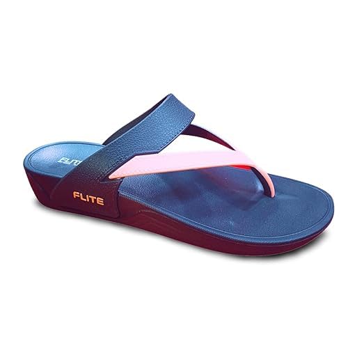 flite Women's Girl's Casual wear Flipflops & Slippers (FL-400 D-grey Peach, numeric_8)-picture-24