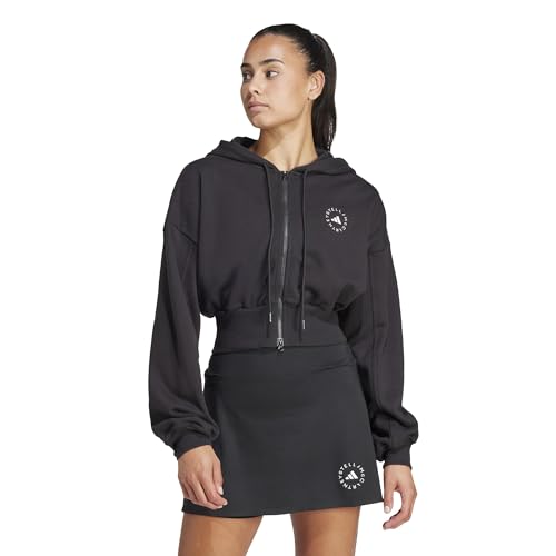 adidas Women's Cropped Zipped Hoodie IN3637, Black at Amazon