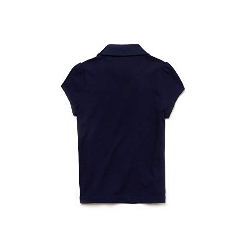 Camisa polo Lacoste Infantil em Minipiquet com Gola Recortada, Lacoste, Meninas, Azul Marinho, 12