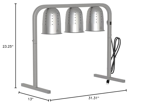 Krollen Industrial XJHTLDFRTYH50 Free Standing Heat Lamp With 3 Bulbs And T-Legs - 120V, 750W, W63, Commercial Food Buffet Warmer thumb #2