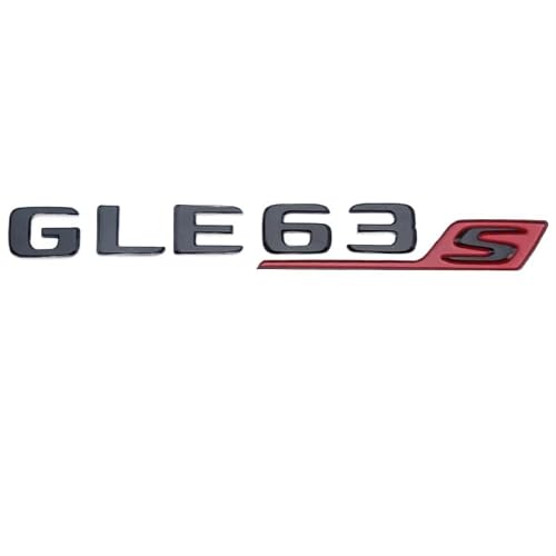 Makazhzzrm Black Red Gle 63S 3D Abs Letters Car Rear Trunk Badge Sticker Fit For Mercedes Gle63 Amg W166 W167 Emblem Logo Accessories(Black Red Gle 63S)