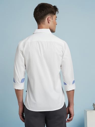 Image of Dennis Lingo Men Cotton Solid Slim Fit Casual Shirts