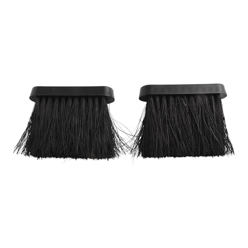 Lot de 2 têtes de brosse oblongues avec poils en noix de coco pour outils de nettoyage de cheminée, 9,8 x 3,2 x 1,5 cm et 12 x 3,2 x 1,5 cm, noir