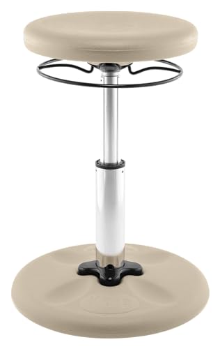 Image of Kore Adjustable Wobble Stools, Flexible Seating for Ages 6-12, 14-24in Tall (Sand Dollar, 14in-19in)