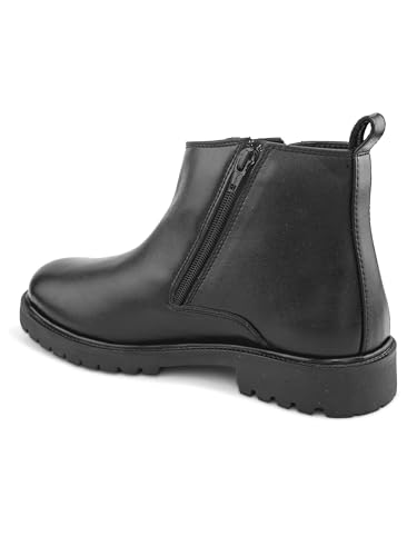 Image of STANPHORD mens Chelsea Boot STANPHORD Men's Brown PU High-Top Chelsea Boots | Round Toe Slip-On Ankle-Length Shoes | Stylish Formal & Casual Office Wear Boots | Comfortable Durable Everyday Footwear TPZN 2201 BROWN-10