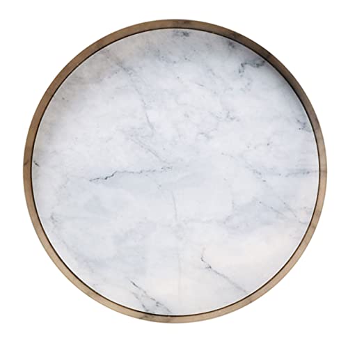 Cabilock Plateau Rond Décoratif Plateau Marbre pour Rangement Articles De Toilette pour Maison