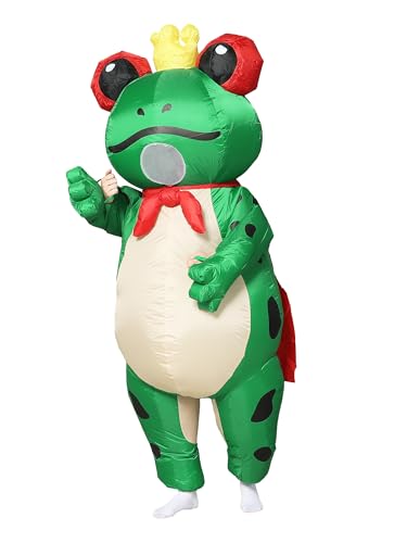 Costume de grenouille gonflable amusant avec couronne, cadeau original adulte