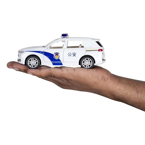Image of SPITEN BMW X7 Police 1:32 Diecast Scale Model Alloy Metal Pull Back Toy car for Kids with Openable Doors & Light, Music Toy Vehicle for Kids - Colors as Per Stock