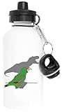 Bouteille d'eau blanche en aluminium T-Rex mâle Eclectus avec bouchon à vis