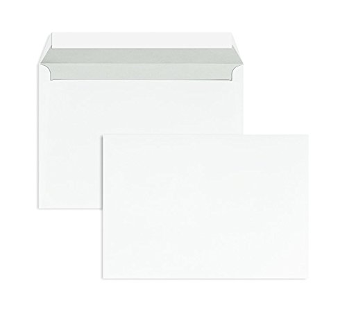 500 Stück, Briefumschläge, DIN C5, Haftklebung mit Abziehstreifen, Gerade Klappe, 120 g/qm Offset, Ohne Fenster, Weiß (Hochweiß), Blanke Briefhüllen